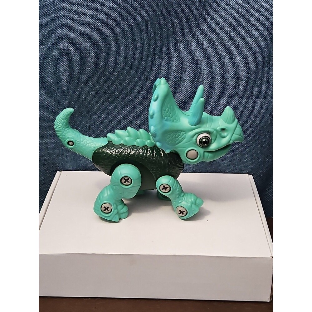 Take Apart Dinosaur Triceratops Figure Only | Green DIY Building Toy - Picture 6 of 16